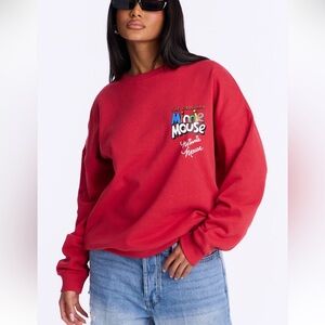 Fashion Nova Red Minnie Mouse Long Sleeve Tee